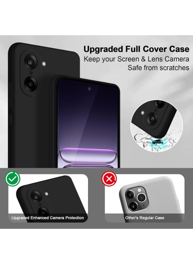 Muzz Case Compatible with OnePlus Nord CE5  Liquid Gel Rubber Bumper Case with Soft Microfiber Lining Cushion Slim Hard Shell Shockproof Protective Cover for OnePlus Nord CE 5 5G Black - Image 3