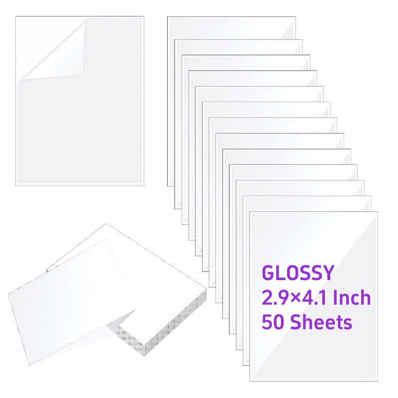 50 Sheets Glossy Self Adhesive Laminating Sheets 2.9x4.1 Inch No Heat Peel And Stick Lamination Paper For Photos And Documents No Machine Needed - Image 1