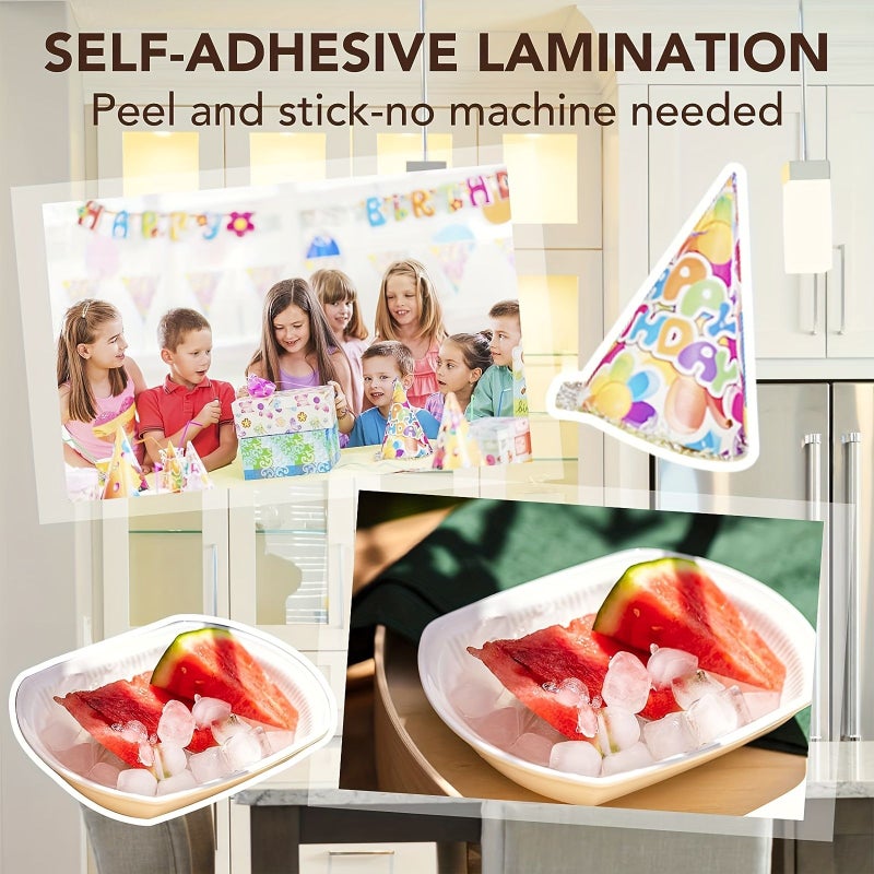 50 Sheets Glossy Self Adhesive Laminating Sheets 2.9x4.1 Inch No Heat Peel And Stick Lamination Paper For Photos And Documents No Machine Needed - Image 3