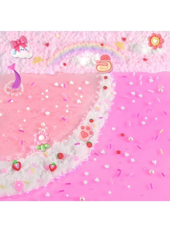 مجموعة سلايم مكونة من 6 عبوات، سلايم وردي للأطفال، مجموعة سلايم سحابي للبنات من سن 3 إلى 12 سنة، ألعاب للبنات والأولاد، مجموعة سلايم للأطفال مناسبة للحفلات والهدايا التذكارية، هدية عيد ميلاد رائعة للبنات (سعة كبيرة 70 مل × 6 قطع) - Image 5