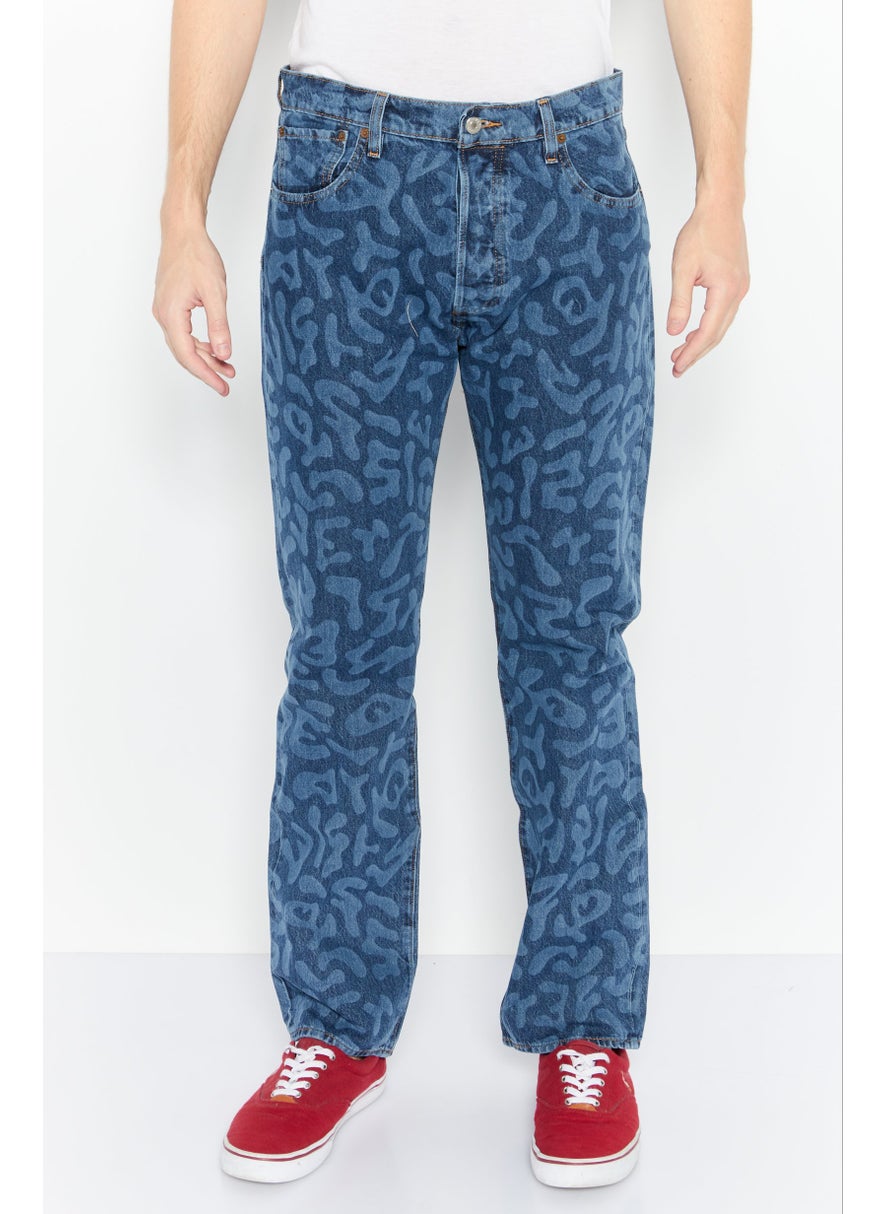 Levi's - Men Regular Fit Printed Straight Leg Denim Jeans, Blue - Image 1