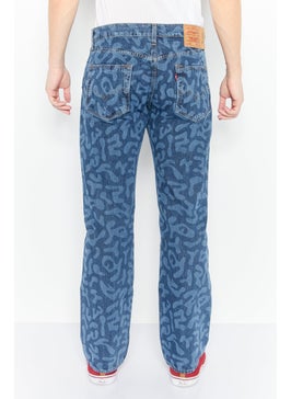 Levi's Men Regular Fit Printed Straight Leg Denim Jeans, Blue  - Image 2