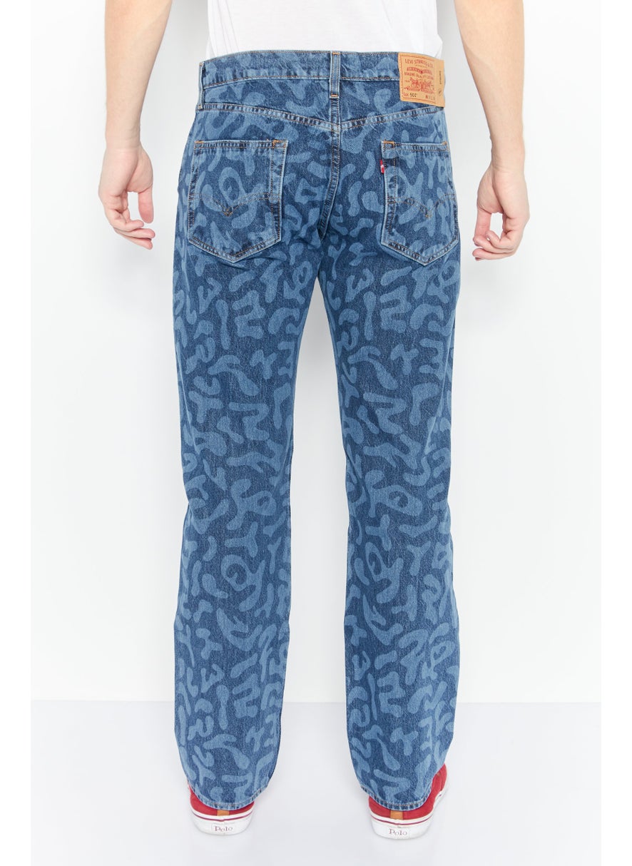 Levi's - Men Regular Fit Printed Straight Leg Denim Jeans, Blue - Image 1