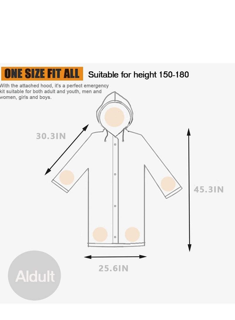 SYOSI Rain Ponchos Raincoat Fashion Reusable Eva Transparent Raincoats With Hood For Adults Clear Raincoat For Women And Men - Image 5