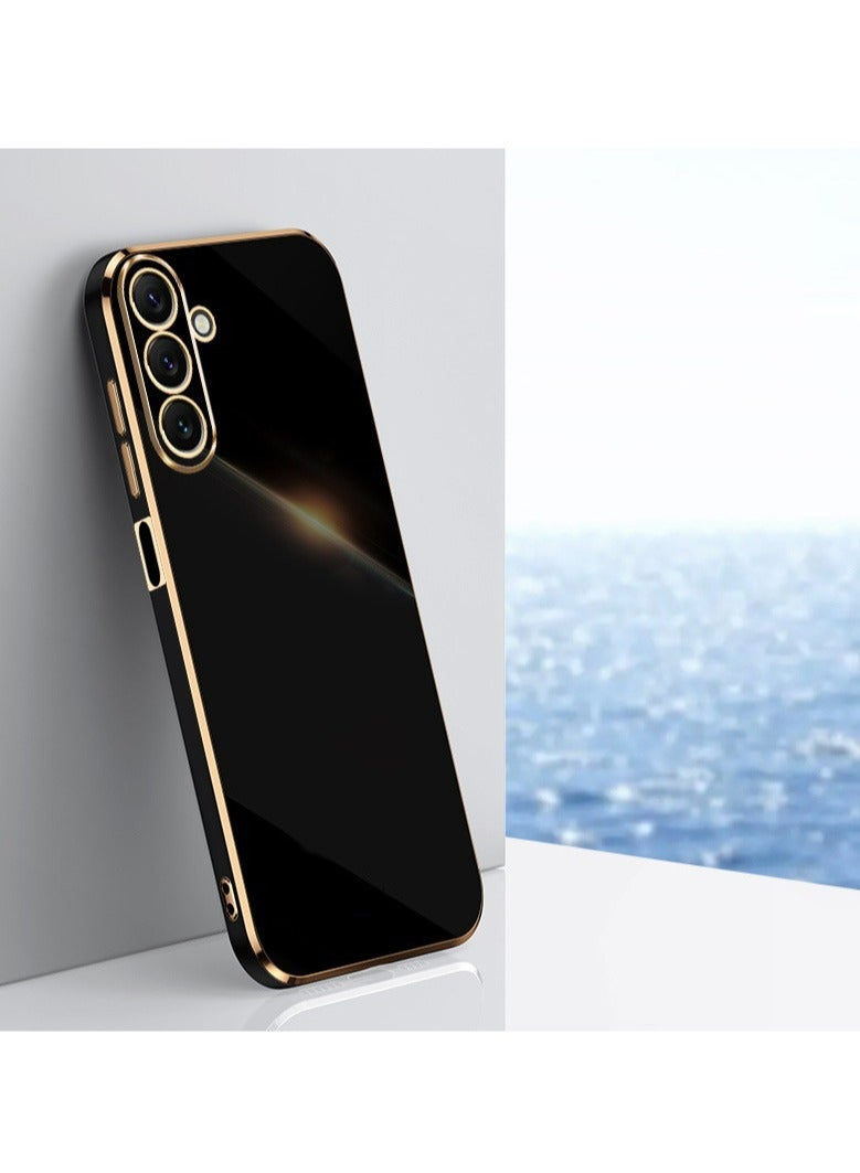Samsung Galaxy A24 4G Black Mobile Phone Case Cover, Luxury Plating Soft Back Cover, Raised Full Camera Protection - Image 1