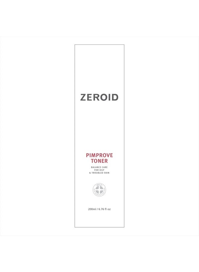zeroid Pimprove Toner Korean Dermocosmetic Balanced Care for Oily & Troubled Skin (200 mL) - Image 2