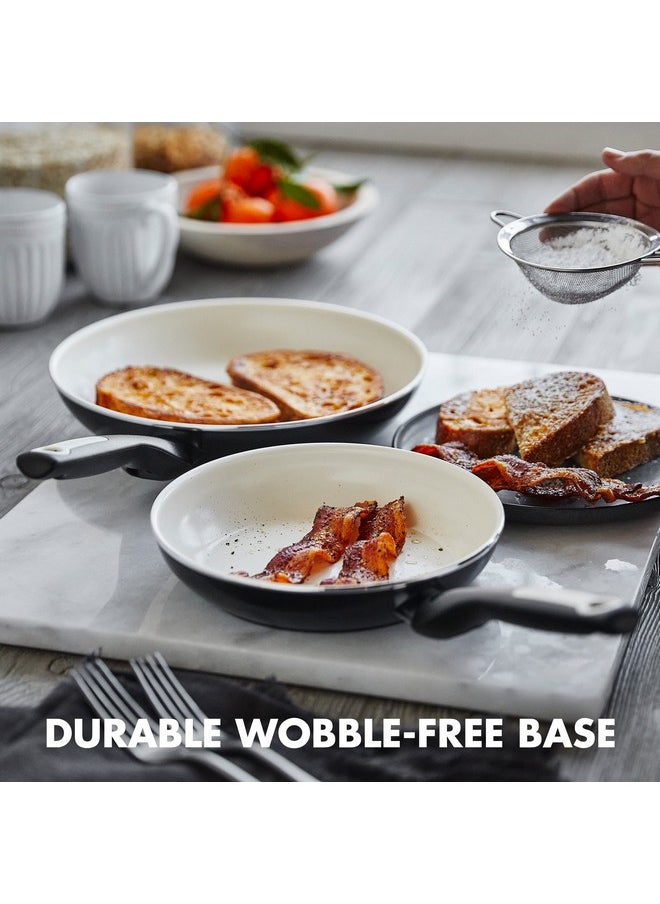 Greenpan GreenPan Rio 8" and 10" Frying Pan Skillet Set, PFOA and PFAS-Free, Healthy Ceramic Nonstick Cookware, Stay-Cool Bakelite Handles, Dishwasher Safe, Easy Clean, Durable Performance, Black  - Image 3