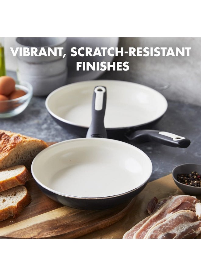 Greenpan GreenPan Rio 8" and 10" Frying Pan Skillet Set, PFOA and PFAS-Free, Healthy Ceramic Nonstick Cookware, Stay-Cool Bakelite Handles, Dishwasher Safe, Easy Clean, Durable Performance, Black  - Image 5