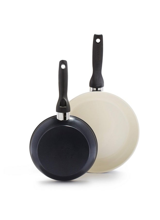 Greenpan GreenPan Rio 8" and 10" Frying Pan Skillet Set, PFOA and PFAS-Free, Healthy Ceramic Nonstick Cookware, Stay-Cool Bakelite Handles, Dishwasher Safe, Easy Clean, Durable Performance, Black  - Image 1