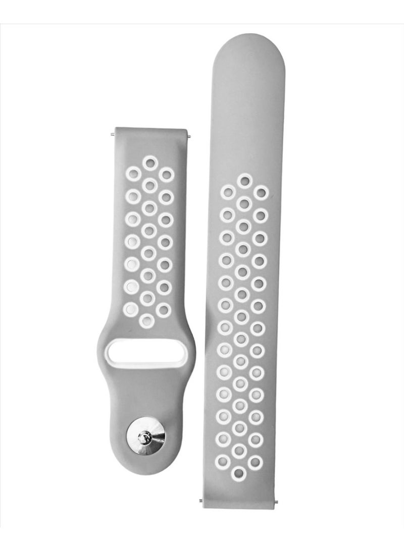 Replacement Strap Sport Silicone 20MM Compatible With Samsung Galaxy Watch 4 40/42/44/46mm- Black/White - Image 2