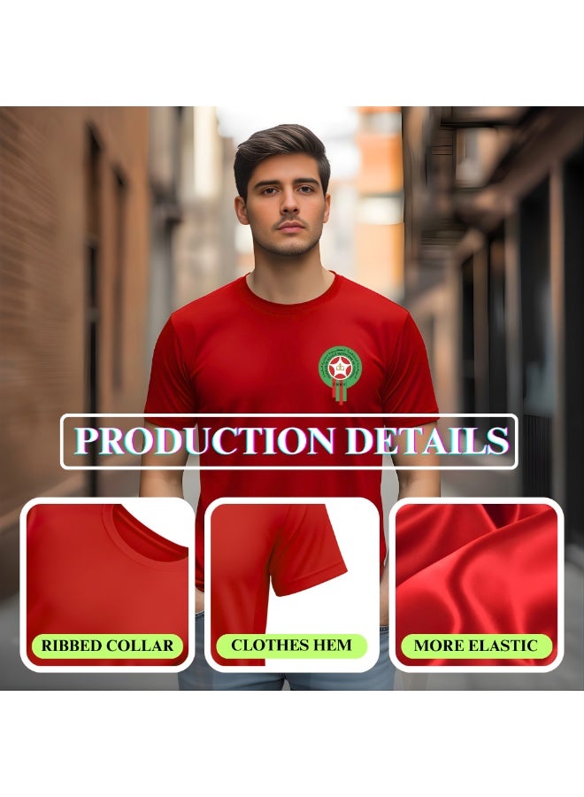 Morocco Soccer Printed Dryfit T-shirts Supporting Football  Jersey T-shirts For Men Women - Image 4