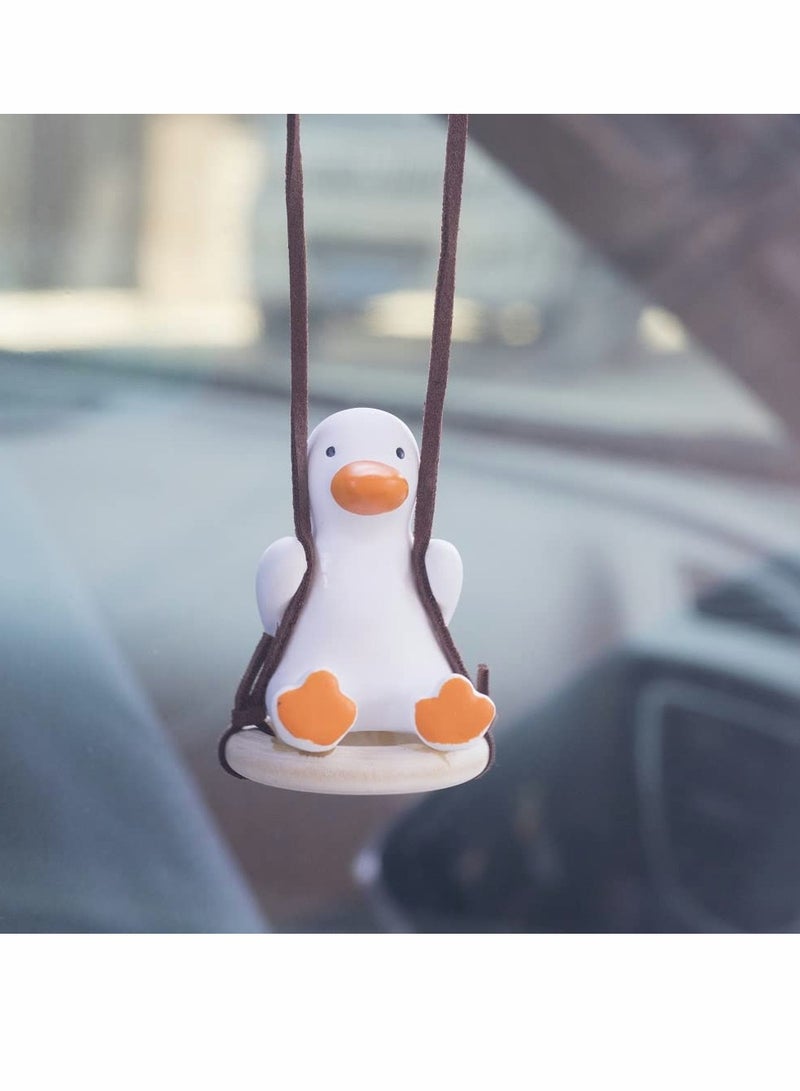 Zikra Car Rearview Mirror Hanging Accessories, lovely Swing Duck Car Interior Ornament Mirrors Funny Decoration - Image 1