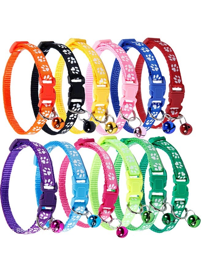 GUSGU 12 جهاز كمبيوتر شخصى طوق القط مع الجرس ، قابل للإزالة طوق القط مع مشبك أمان الإفراج وجرس ، قابل للتعديل للقطط والقطط ، - Image 1