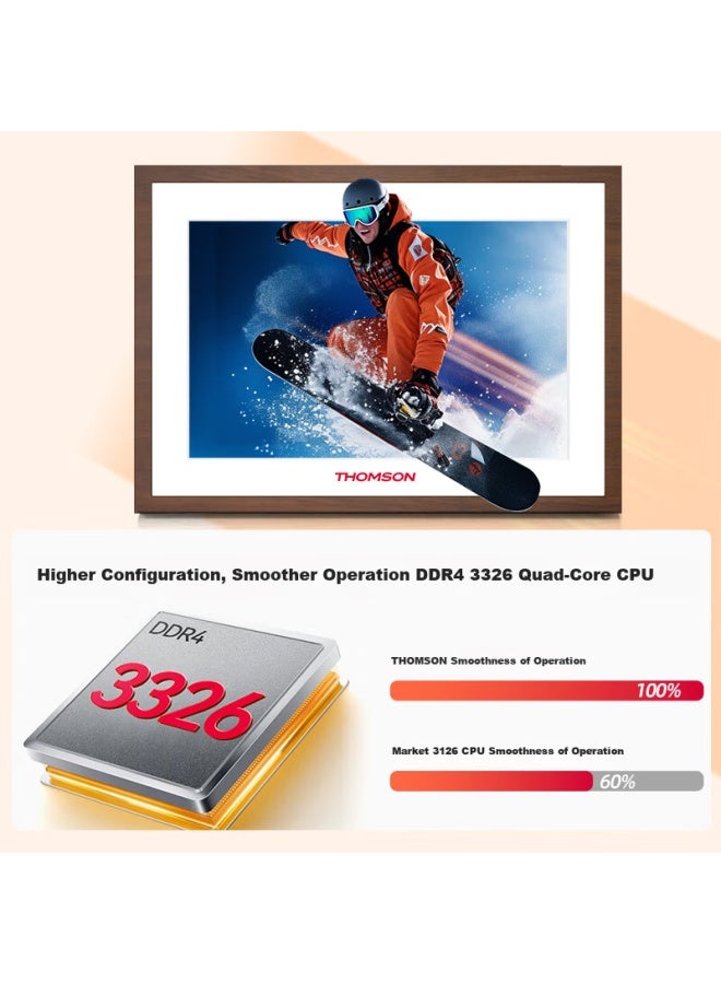 Thomson 10.1-inch Digital Photo Frame 32gb Touchscreen Smart Digital Frame Photo Display Custom Logo Corporate Gift Parents Present 1002p - Image 1