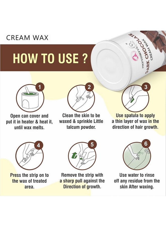professional feel - Dark Chocolate Cream Wax With Wax Strips, Hydro Soluble Wax For Face, Upper Lips, Arms, Legs, Bikini Line, Underarms And Full Body (800 Grams) - Image 1