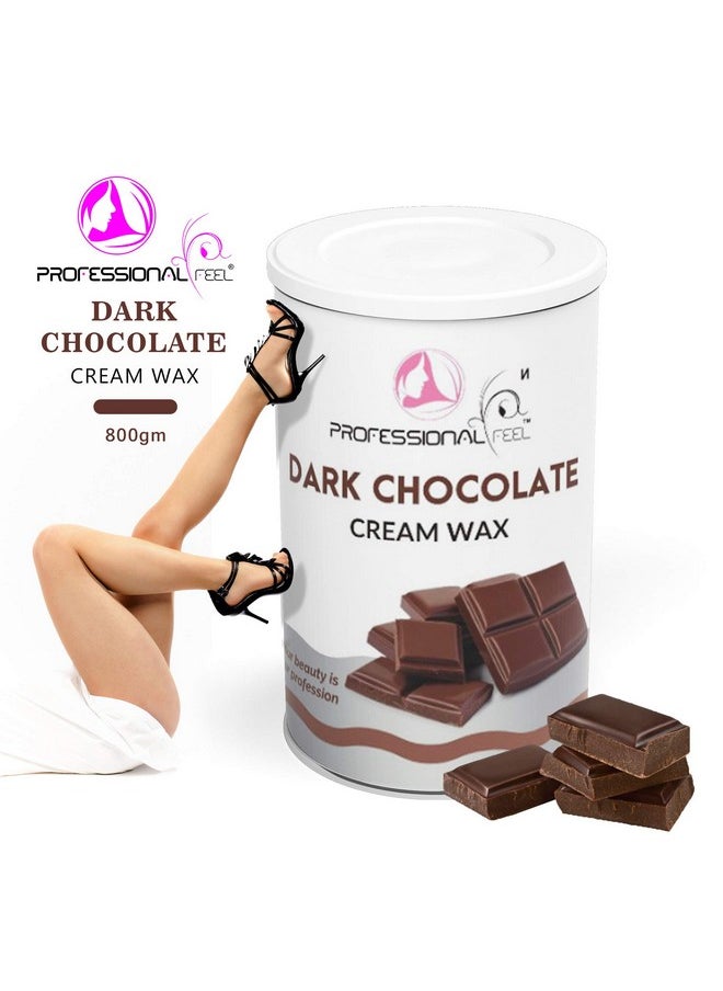 professional feel - Dark Chocolate Cream Wax With Wax Strips, Hydro Soluble Wax For Face, Upper Lips, Arms, Legs, Bikini Line, Underarms And Full Body (800 Grams) - Image 1
