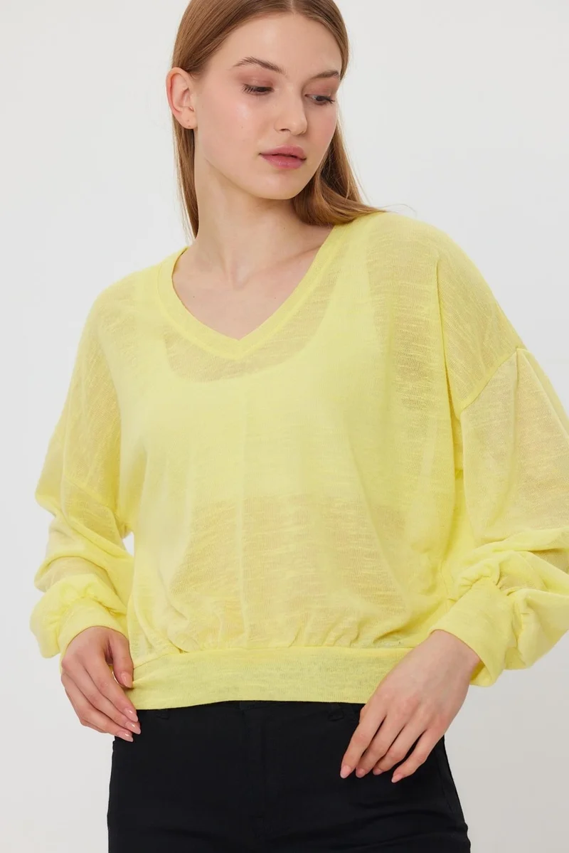 الكسندر جاردي V-Neck Bat Sleeve Blouse (B21-30505)