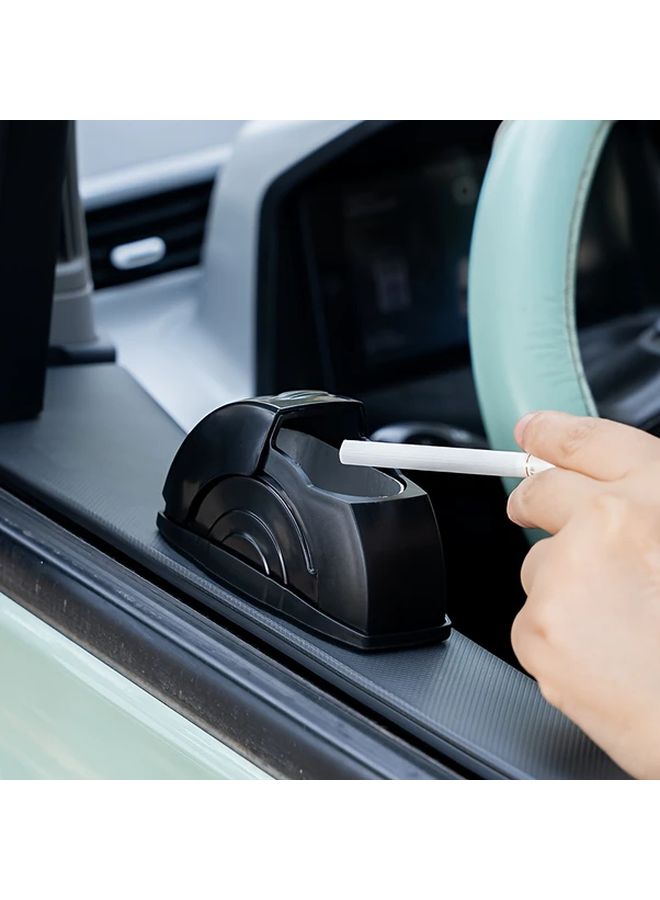Black Windproof Car Ashtray Door Mount Non Spill Design For All Vehicles - Image 1