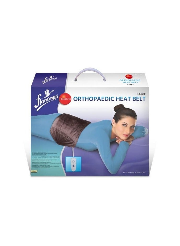 Flamingo Premium Orthopedic Heat Belt | Adjustable Heat Belt for Dry & Moist Therapies | Effective Relief for Back, Shoulder, Cramps, Knee & Neck Pain | Large | 1 Pack