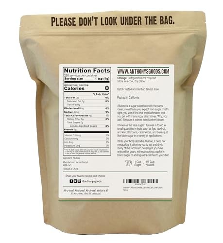 Anthony's Allulose Sweetener, 2 lb, Batch Tested Gluten Free, Keto Friendly Sugar Alternative, Zero Net Carb, Low Calorie - Image 2