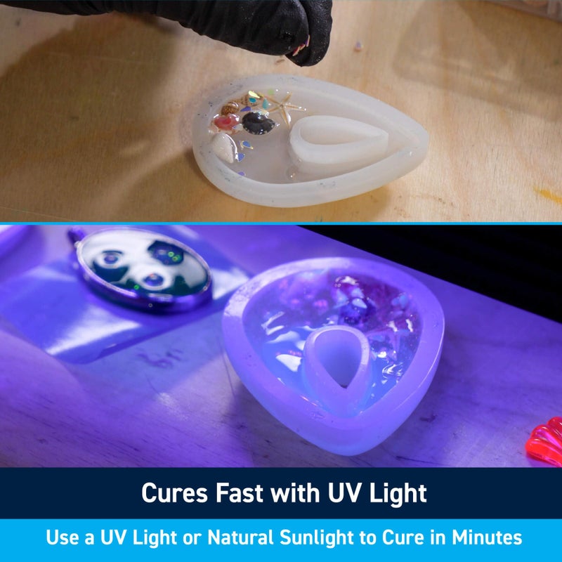 TotalBoat 200g UV Cure Clear Acrylic Resin Kit with UV Flashlight for DIY Jewelry Making, Crafts, and Protective Coatings - Image 2
