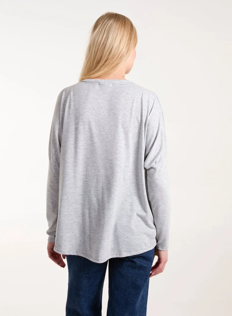 Blue Vanilla Batwing High Low Top