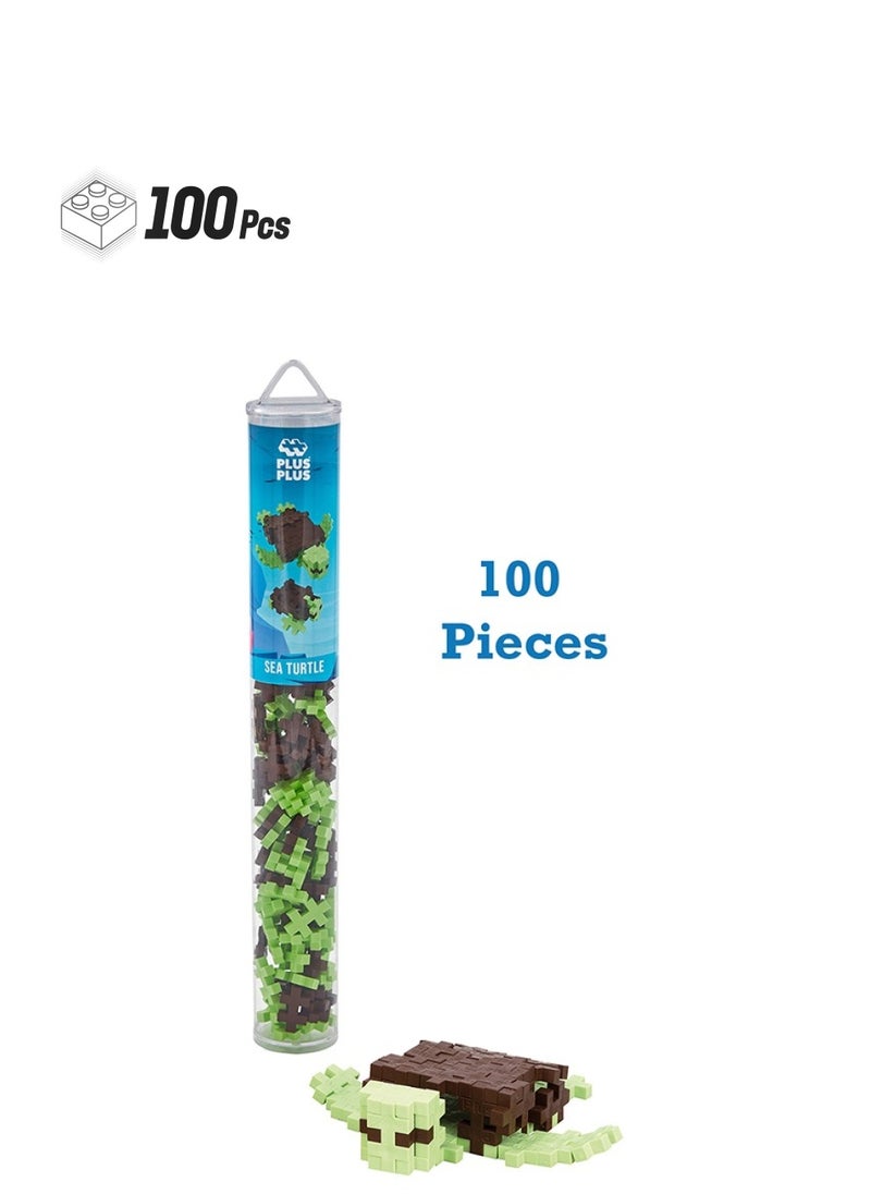 Plus-Plus Creative Building Blocks Tube, Tortoise, Ingenious Construction Toy, 100 Pieces, Multi-Colour, Standard  - Image 1