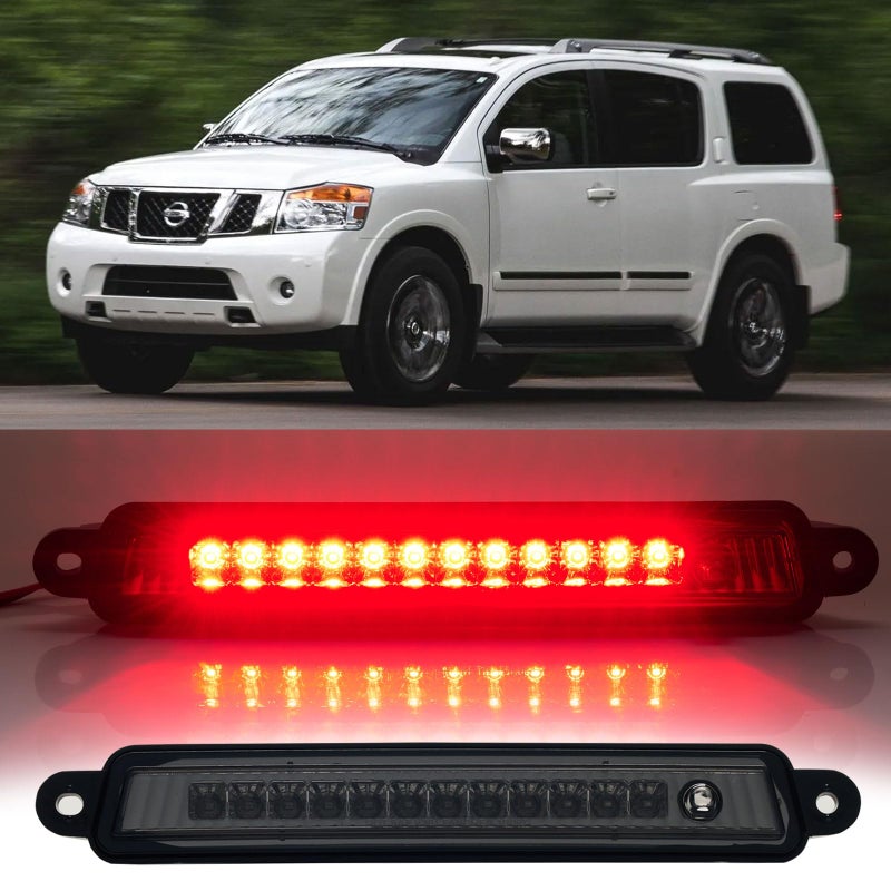 Cxdar Third 3rd Brake Light LED for 20052015 Nissan Armada High Mount Rear Brake Lights Assembly for 20042010 Infiniti QX56 Waterproof Center Cab Lamp Stop Light