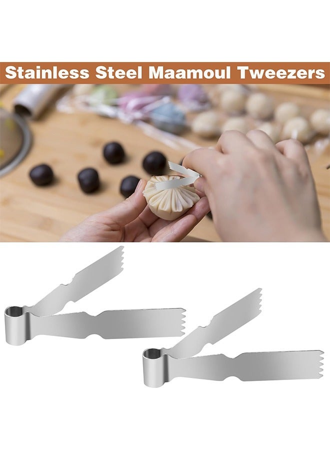 2 Pcs Pastry Tweezers Tongs, Stainless Steel Pastry Tongs, Baking Crimper Tool for Decorating and Sealing Cookies - Image 3