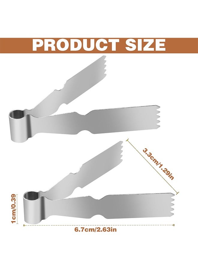 2 Pcs Pastry Tweezers Tongs, Stainless Steel Pastry Tongs, Baking Crimper Tool for Decorating and Sealing Cookies - Image 2