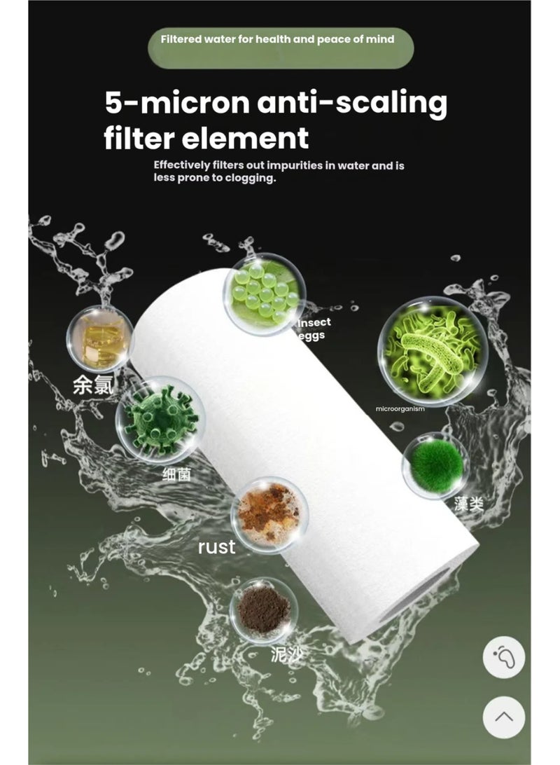 مجموعة من 10 فلاتر دش، فلتر رأس الدش بالأيونات، خراطيش فلتر قطن PP، فلتر تليين المياه العسرة لرؤوس الدش اليدوية والثابتة، يزيل الكلور والشوائب - Image 2