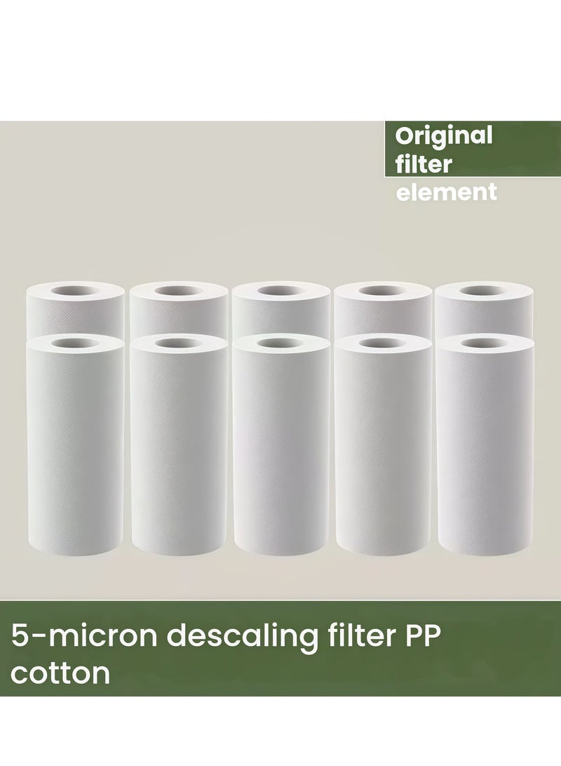 Set of 10 Shower Filters, Ion Shower Drops Head Filter, PP Cotton Replacement Cartridges, Hard Water Softener Filter for Handheld & Fixed Shower Heads, Removes Chlorine & Impurities - Image 1