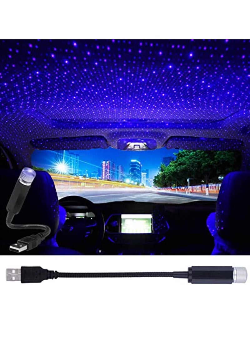 LEDCARE USB Star Projector Night Light, Portable Adjustable Romantic Interior Roof Lights Star Lamp Projector Decorations for Car, Ceiling, Bedroom (Violet Blue) - Image 1