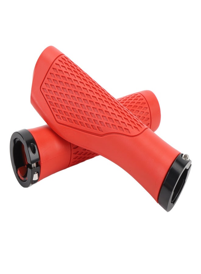 ZTTO Pair of Cycling Handlebar Grips Rubber Anti Slip Shock Absorbing Ergonomic Cycle Locking Handle Grips Red - Image 5