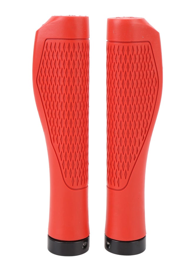ZTTO Pair of Cycling Handlebar Grips Rubber Anti Slip Shock Absorbing Ergonomic Cycle Locking Handle Grips Red - Image 1