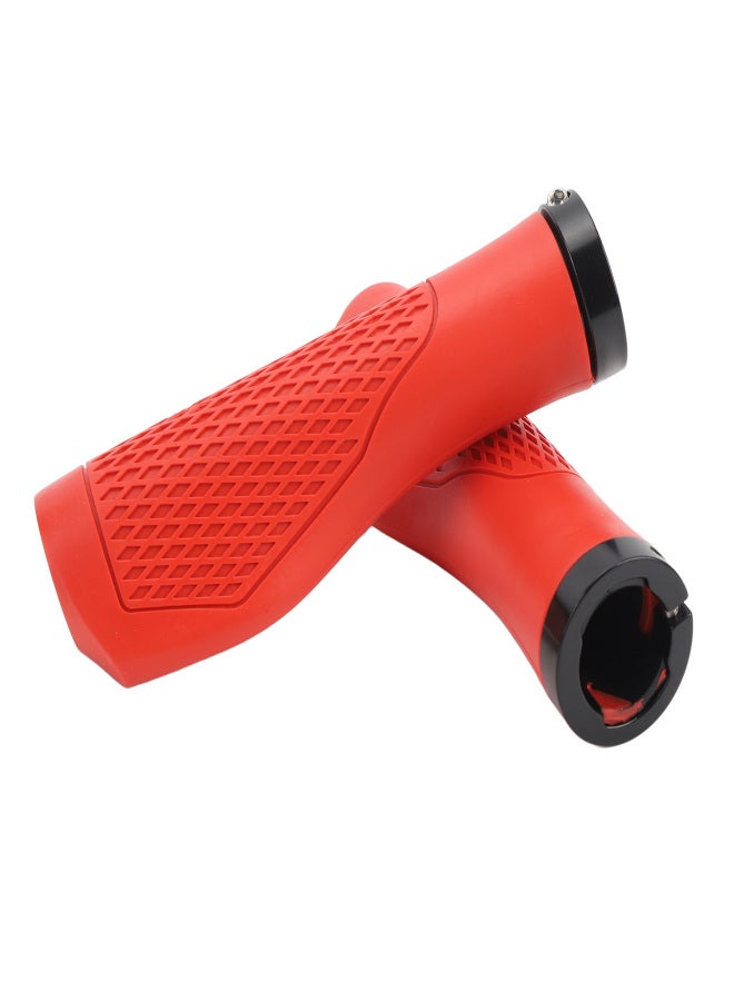ZTTO Pair of Cycling Handlebar Grips Rubber Anti Slip Shock Absorbing Ergonomic Cycle Locking Handle Grips Red - Image 3