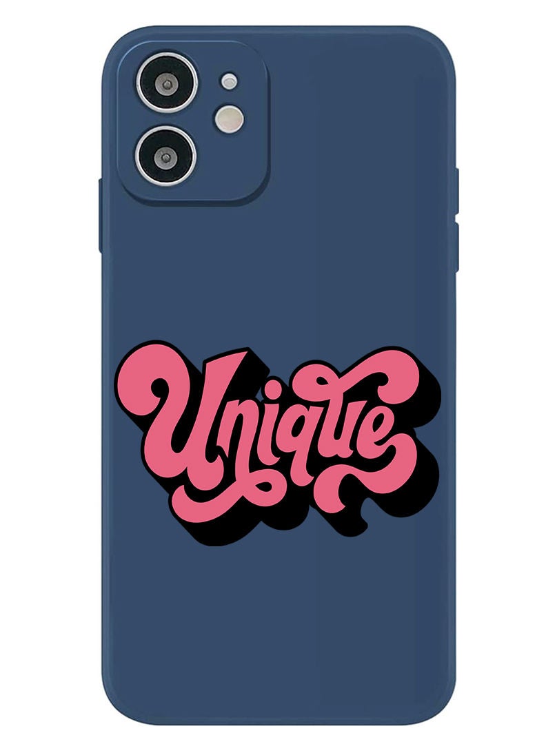 Theodor Protective Slim Fit Case Liquid Silicone Cover with Full Body Protection Anti-Scratch Shockproof Case For iPhone 12 Blue  - Unique-01 - Image 1