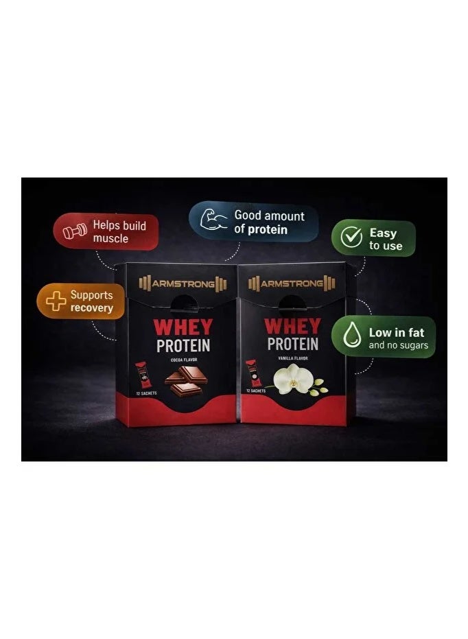 Armstrong Cocoa flavor Whey Protein 12 Sachets - Image 3
