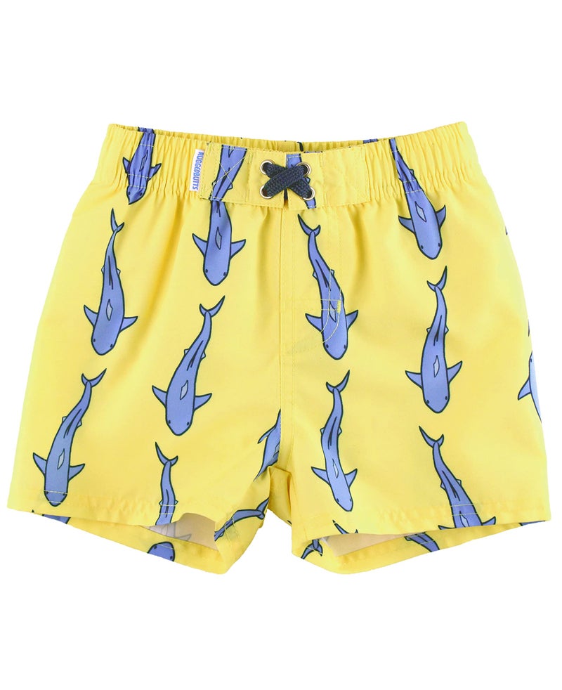 RUGGEDBUTTS Boys UPF50+ Sun Protection Animal Swim Trunks - Jawsome, 12-18m - Image 1