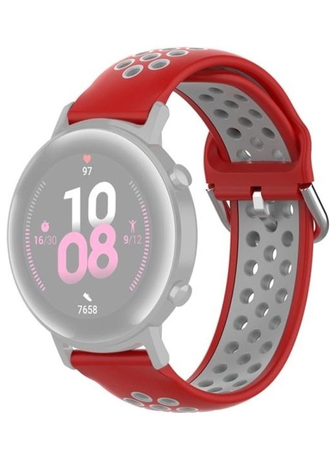 بي جي إم سوار عصري من السيليكون بإبزيم داخلي لساعة هواوي GT 2E/GT/GT2 أحمر/رمادي - Image 1