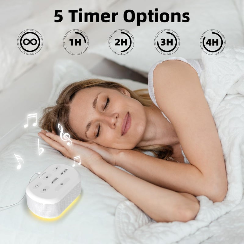 LazyNight Brown Noise Machine Sound Machine 30 Soothing Sounds White Noise Machine with 12 Night Light Colors Sleep Sound Machine for Adults Baby Kids Noise Canceling for Office Home Privacy Auto-Off Timer - Image 4