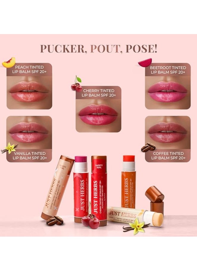 Just Herbs Just Herbs Tinted Lip Balm for Men and Women with SPF 20+ for Dark Lips to Lighten 4 g (Cherry)  - Image 4