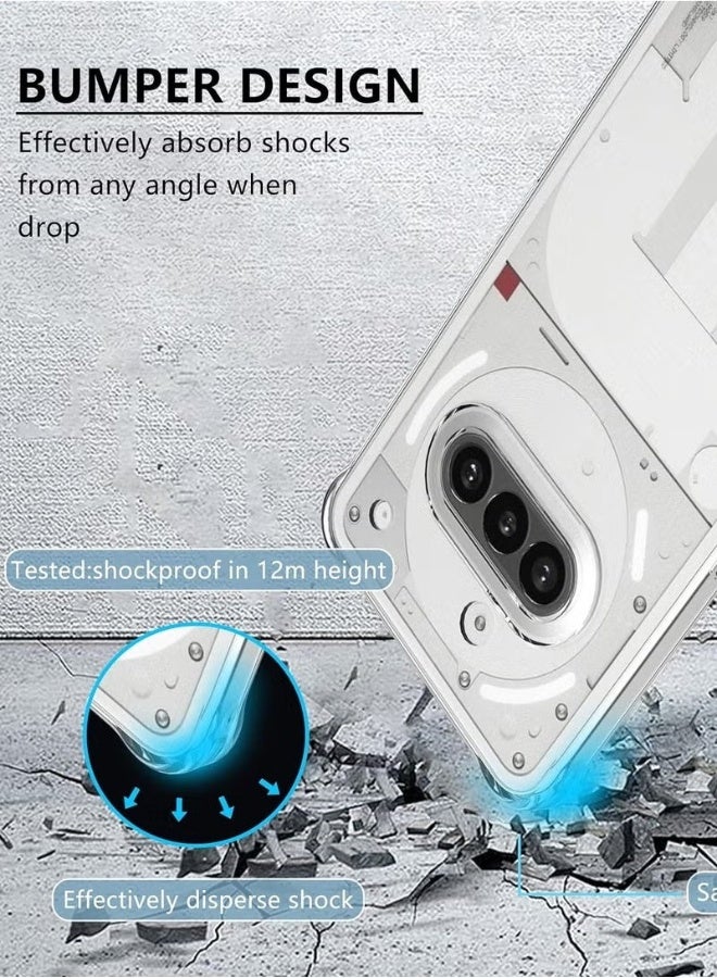 DUSALA Nothing Phone 3a Case Cover Anti Yellowing Premium Clear Case with 2-Pack Nothing Phone 3a Screen Protector Tempered Glass Film High Transparency Anti-Scratch Glass For Nothing Phone 3a - Image 3