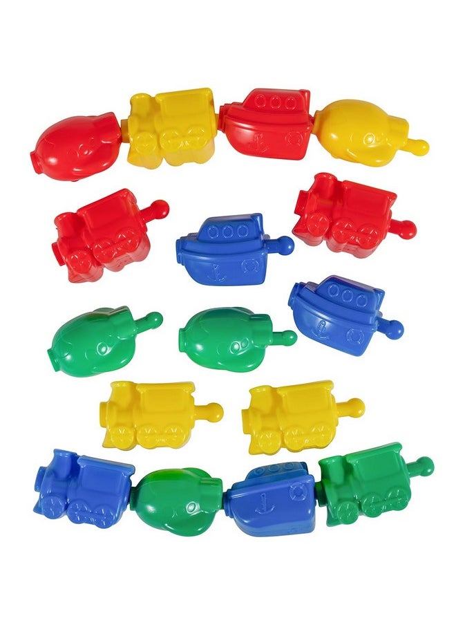 Learning Advantage LEARNING ADVANTAGE Transportation Linking Blocks - Set of 36 - Ages 2+ - Connecting Blocks for Toddlers - Early Construction, Sorting and Fine Motor Skills  - Image 1