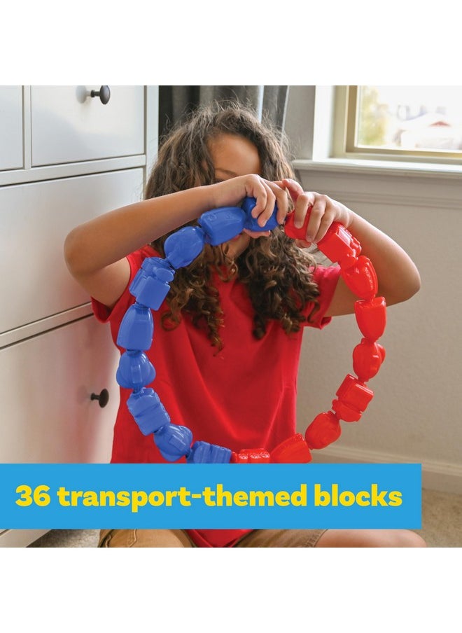 Learning Advantage LEARNING ADVANTAGE Transportation Linking Blocks - Set of 36 - Ages 2+ - Connecting Blocks for Toddlers - Early Construction, Sorting and Fine Motor Skills  - Image 3