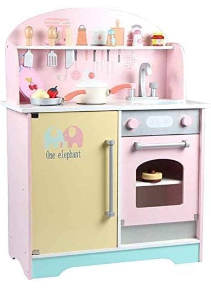 Wooden children's kitchen with utensils and sounds - Image 1