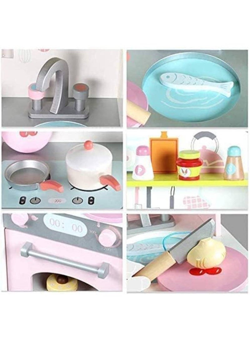 Wooden children's kitchen with utensils and sounds - Image 2