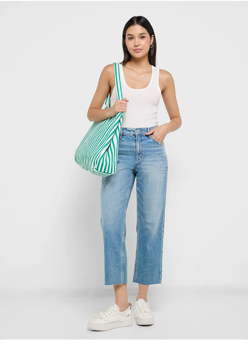 امريكان ايجل AE Stretch Super High-Waisted Ankle Straight Jean