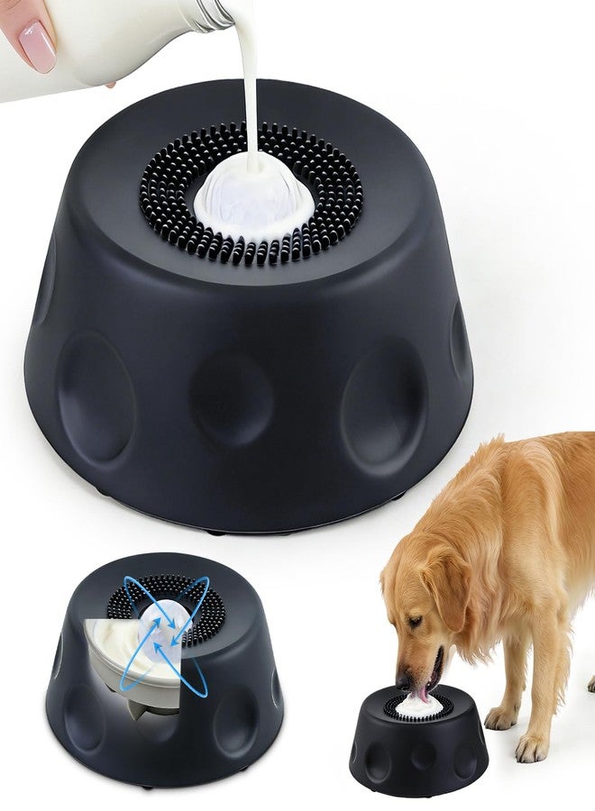 Zenflux Dog Liquid Slow Feeder Bowl with Rolling Ball, Slow Feeder Bowl for Liquid Treats, Non-Spill Dog Licking Bowl Designed for Anxiety Relief, Interactive Dog Licking Toy, Black - Image 1