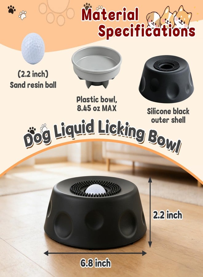 Zenflux Dog Liquid Slow Feeder Bowl with Rolling Ball, Slow Feeder Bowl for Liquid Treats, Non-Spill Dog Licking Bowl Designed for Anxiety Relief, Interactive Dog Licking Toy, Black - Image 2